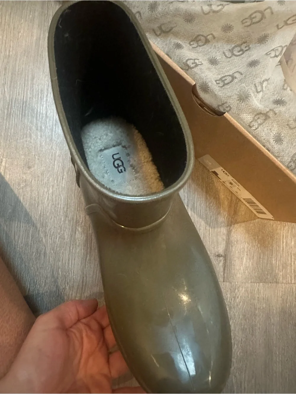 UGG Olive Green Chelsea Rain Ankle Boots